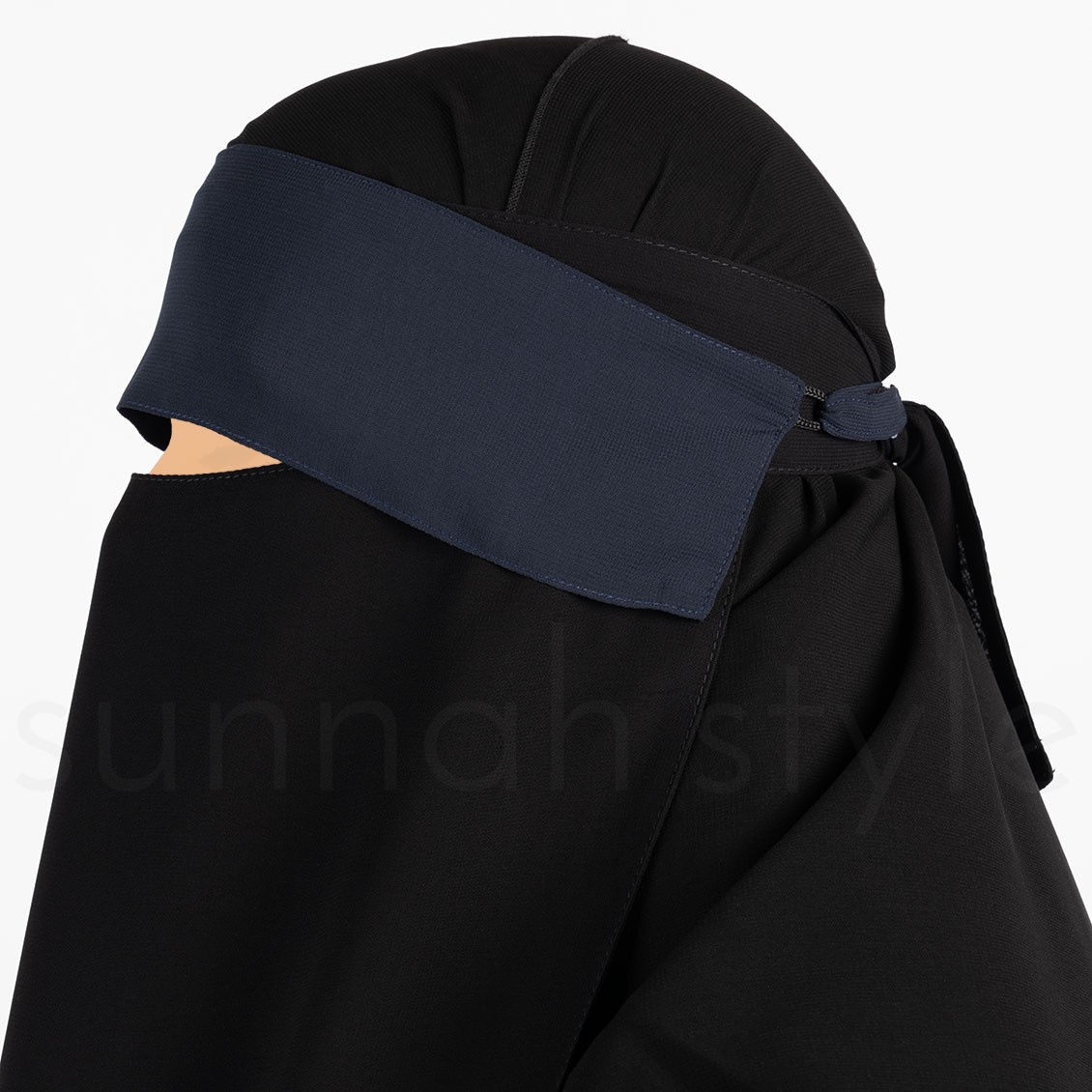 Sunnah Style Adjustable Niqab Flap Navy Blue